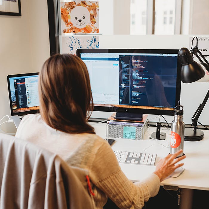 Designer working on a mobile application
