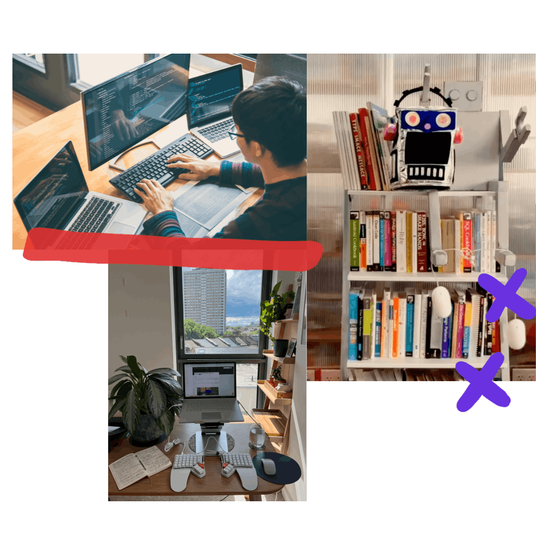 photo collage of remote work