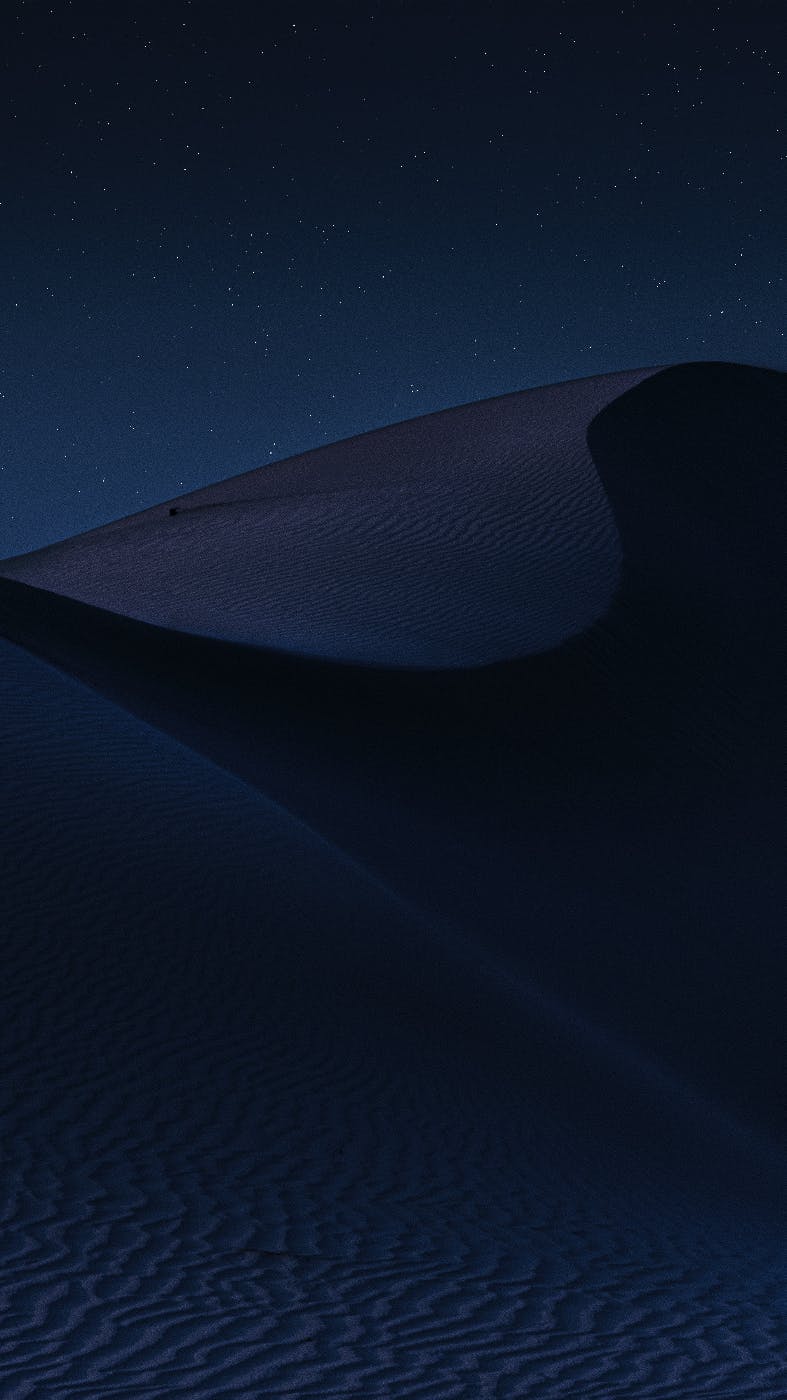 sand dune at night