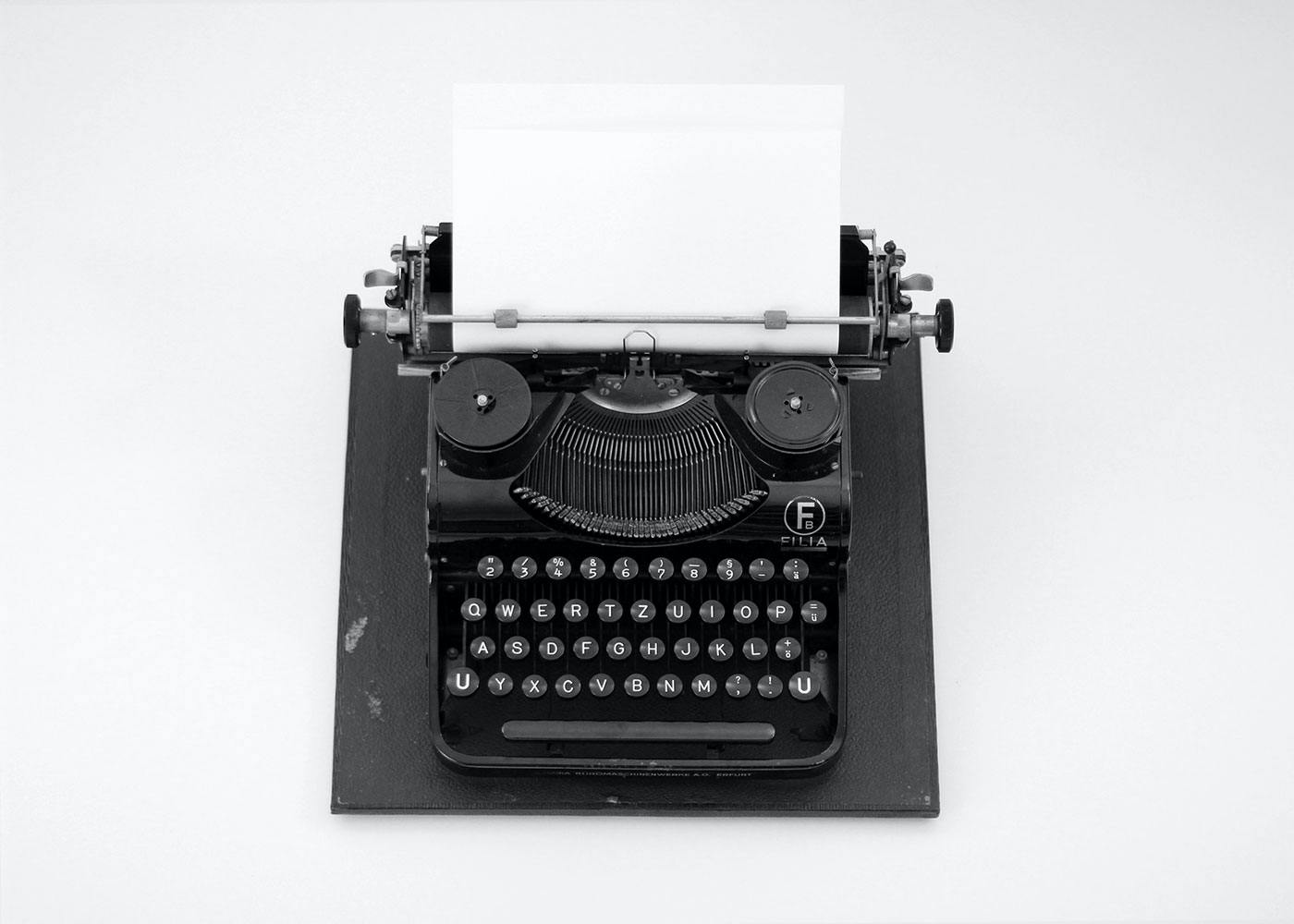 Old typewriter in black and white