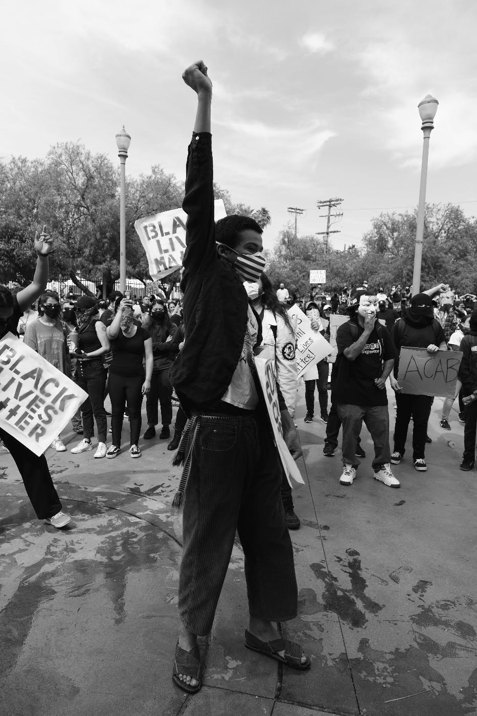 Protesters at a Black Lives Matter gathering