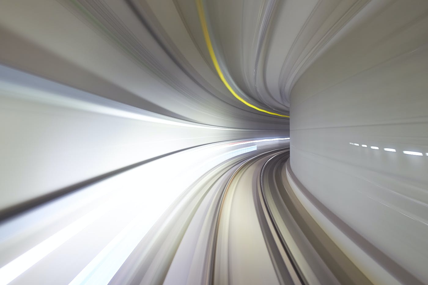 view inside a tunnel from a car moving veyr fast