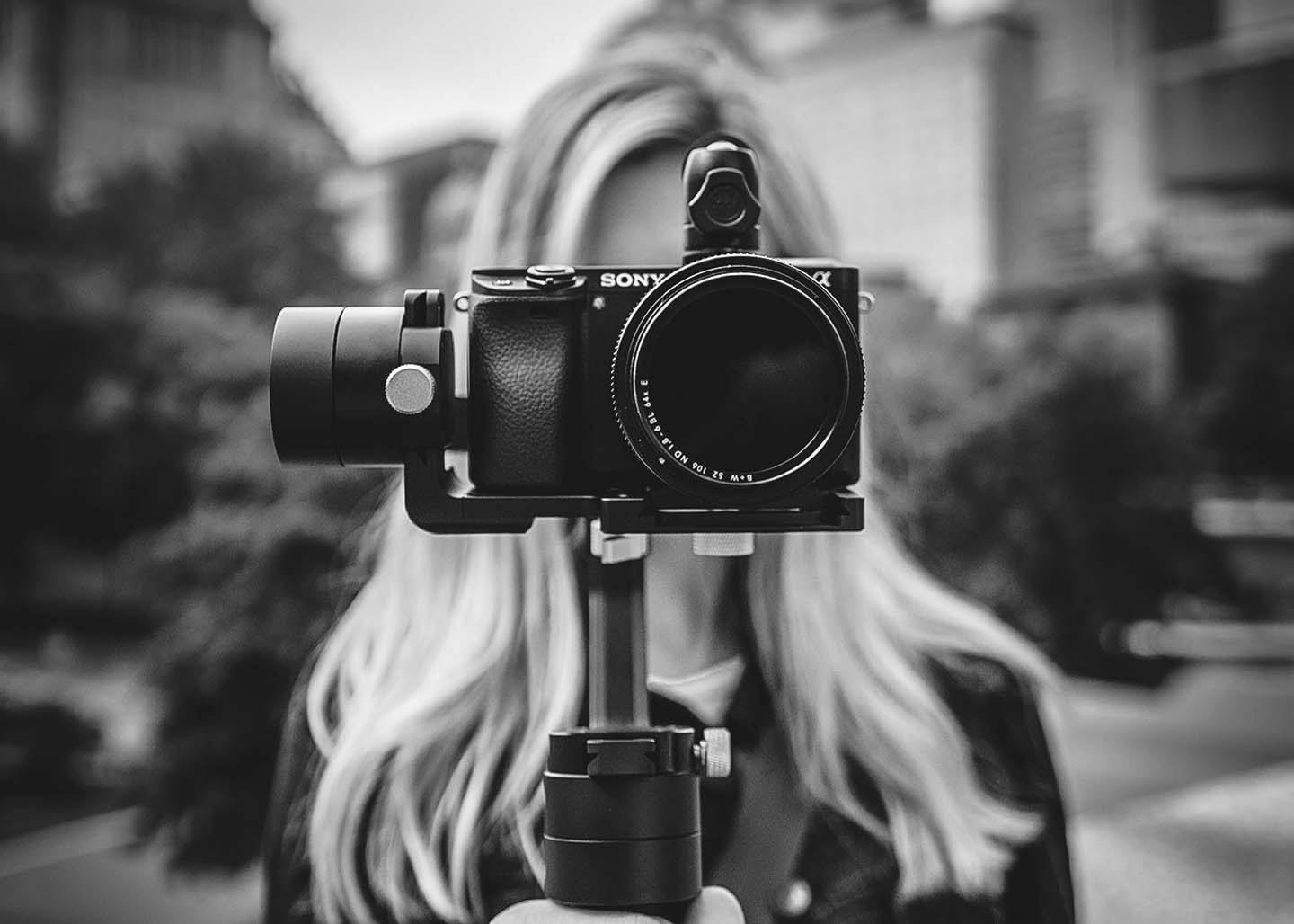 Woman holding a camera