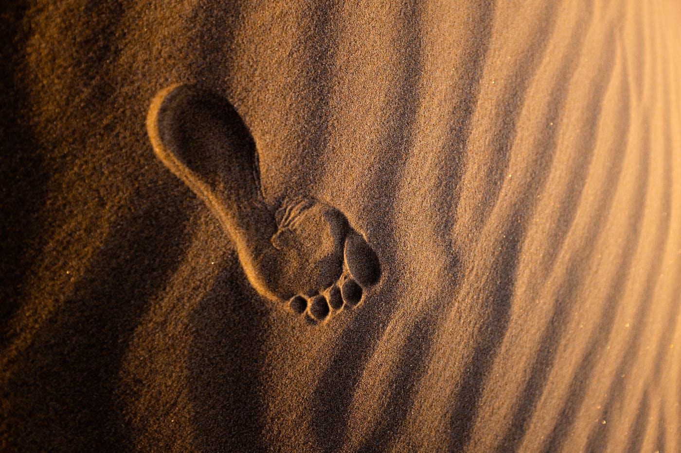 A footrprint in sand
