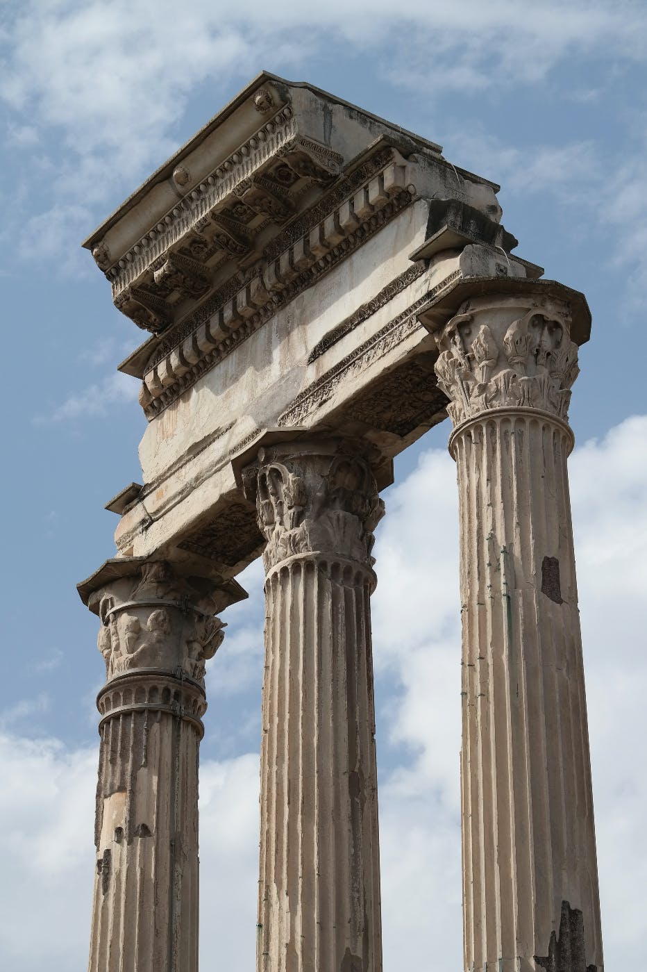 Ancient pillars supporting a fragment of wall