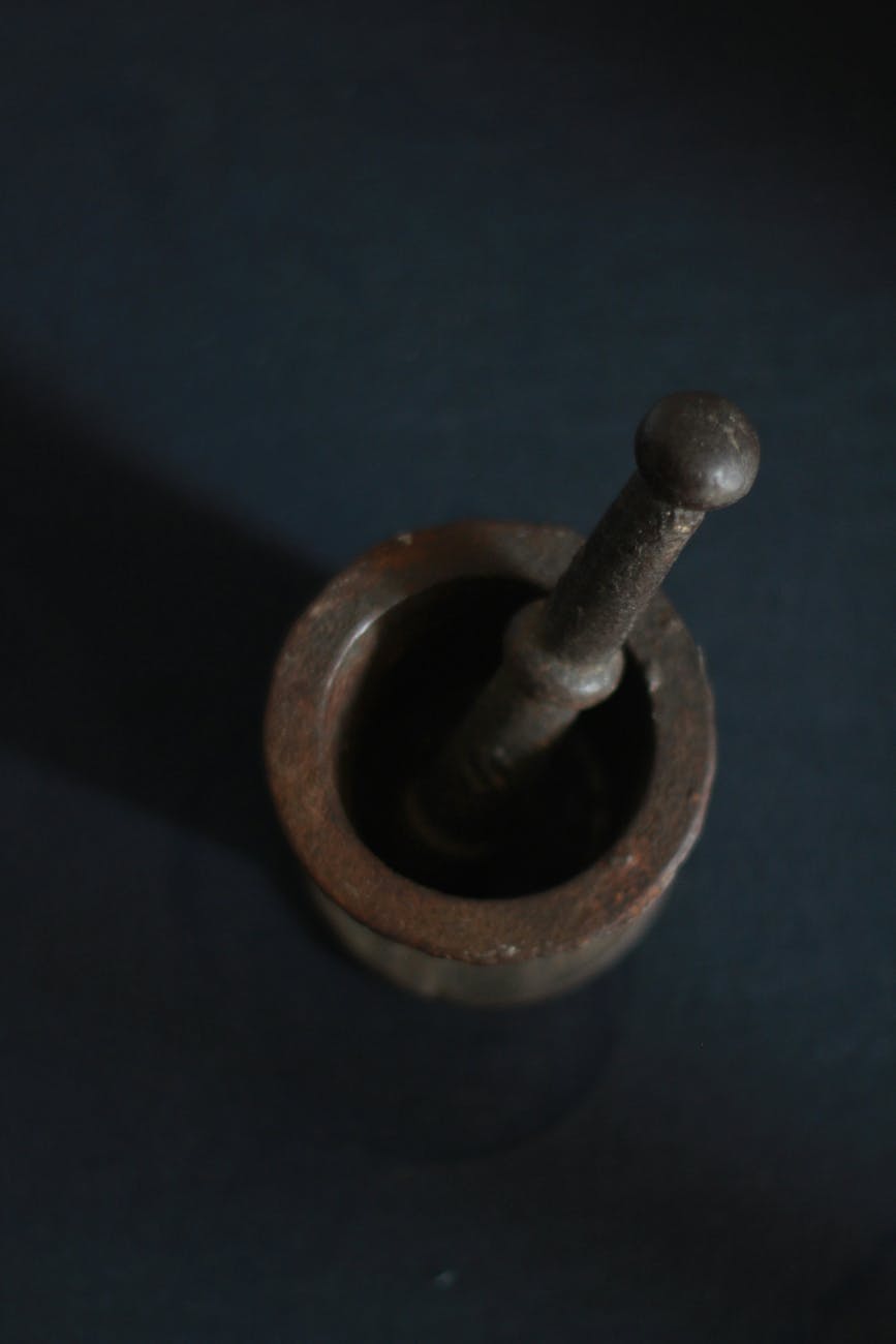 a stone mortar and pestle