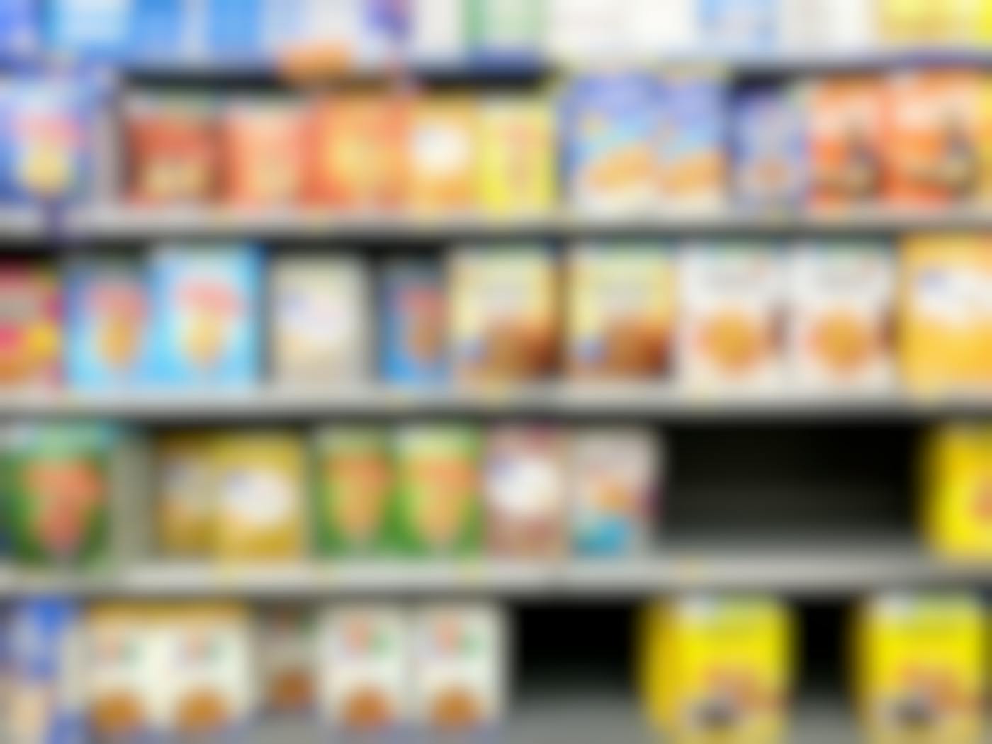 Shelves full of "healthy" cereals