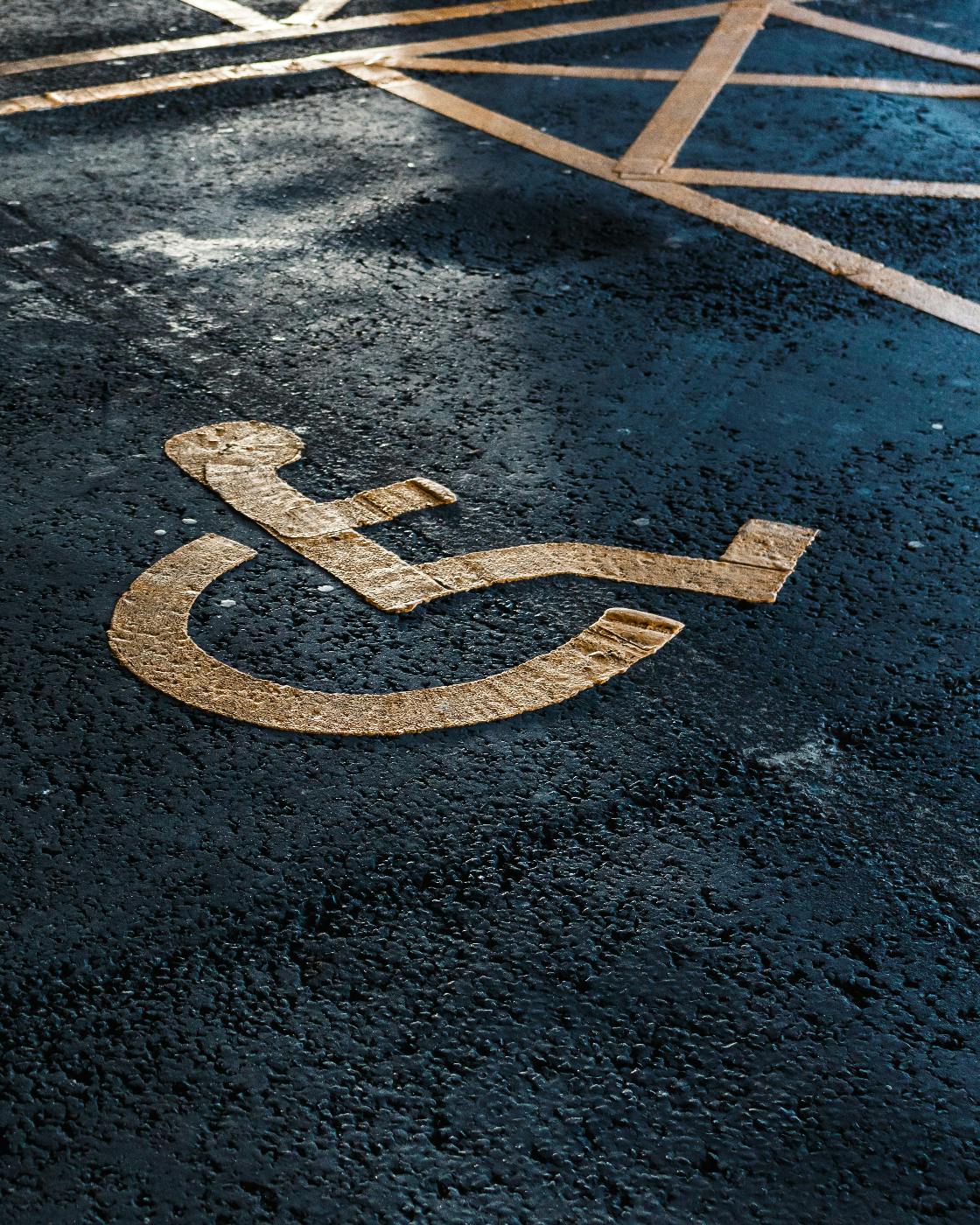 A handicapped parking spece