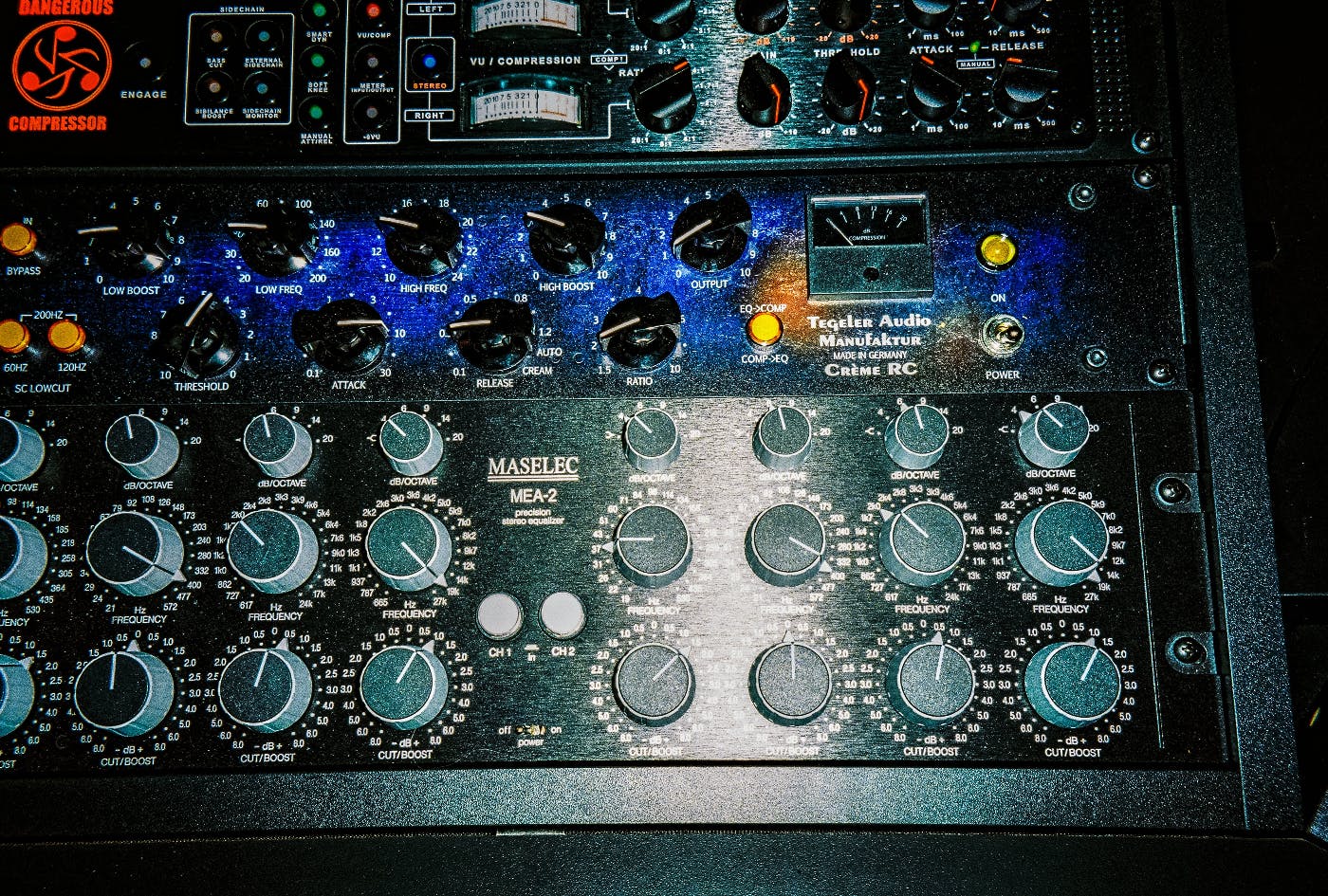 close up of a sound board