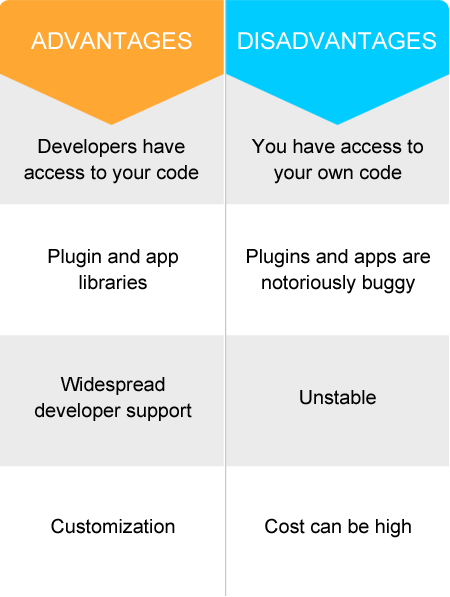 dvantages and disadvantages to an open source platform