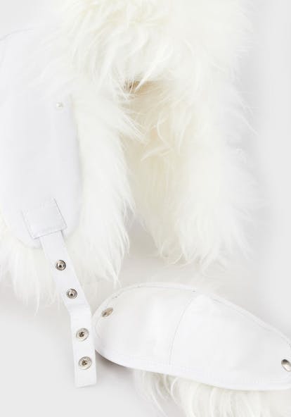 armani hat white with fur