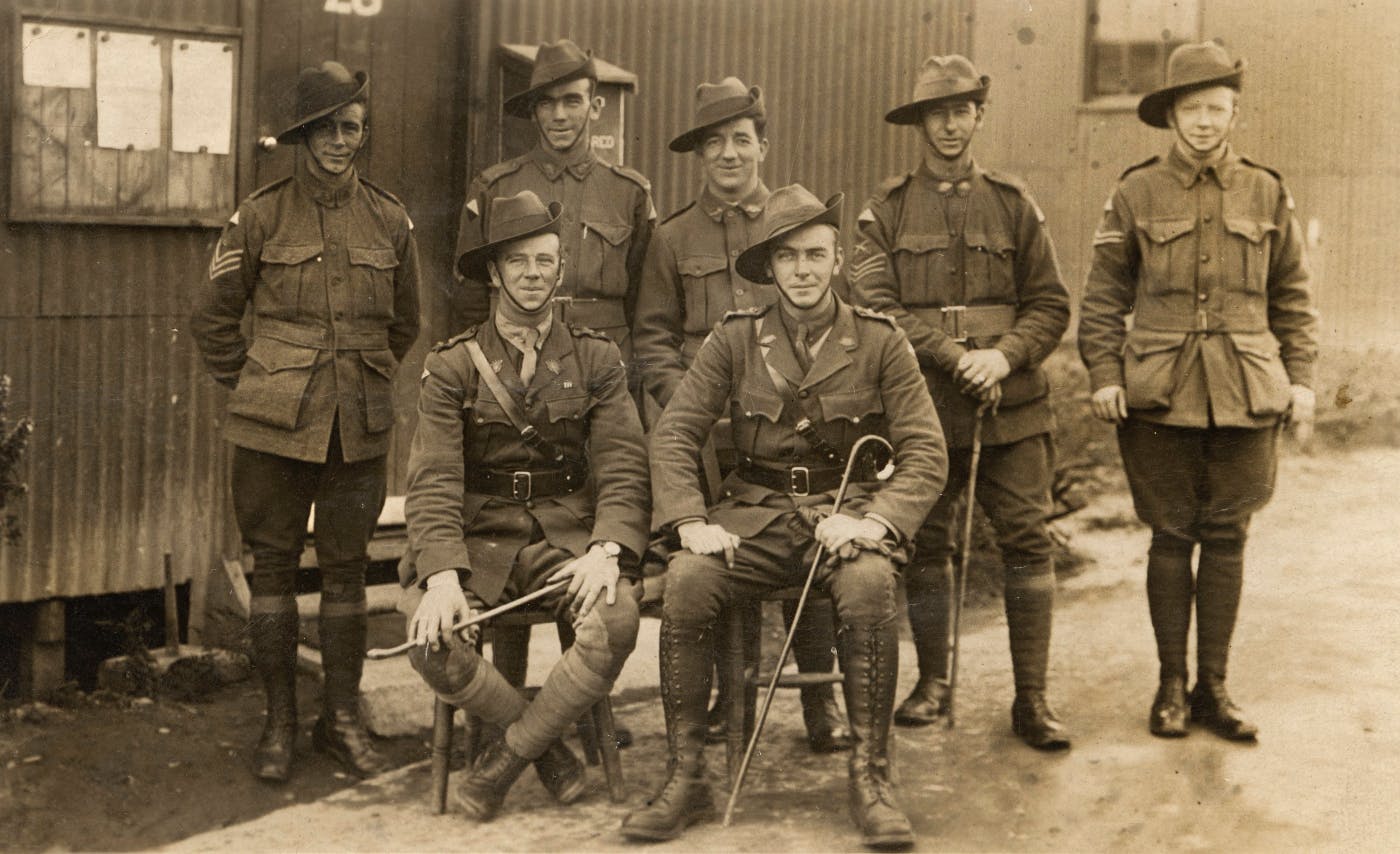 British soldiers posing for a picture