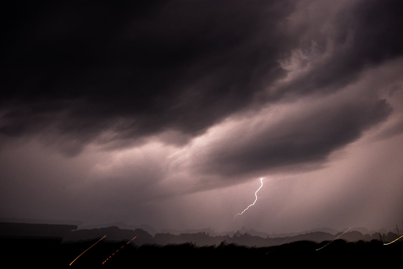 Storm clouds and lightning