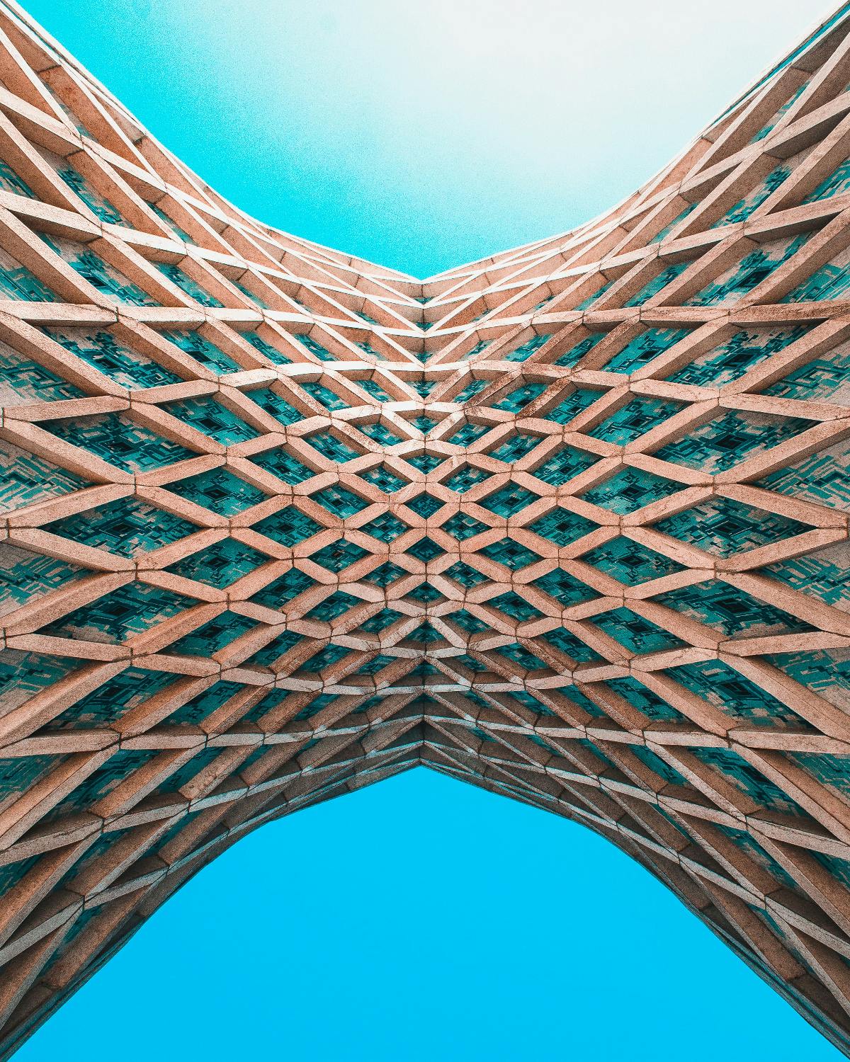 a bit of architecture that looks like a woven basket