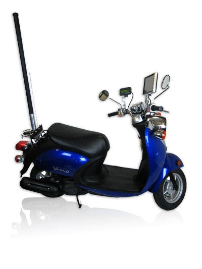 blue scooter