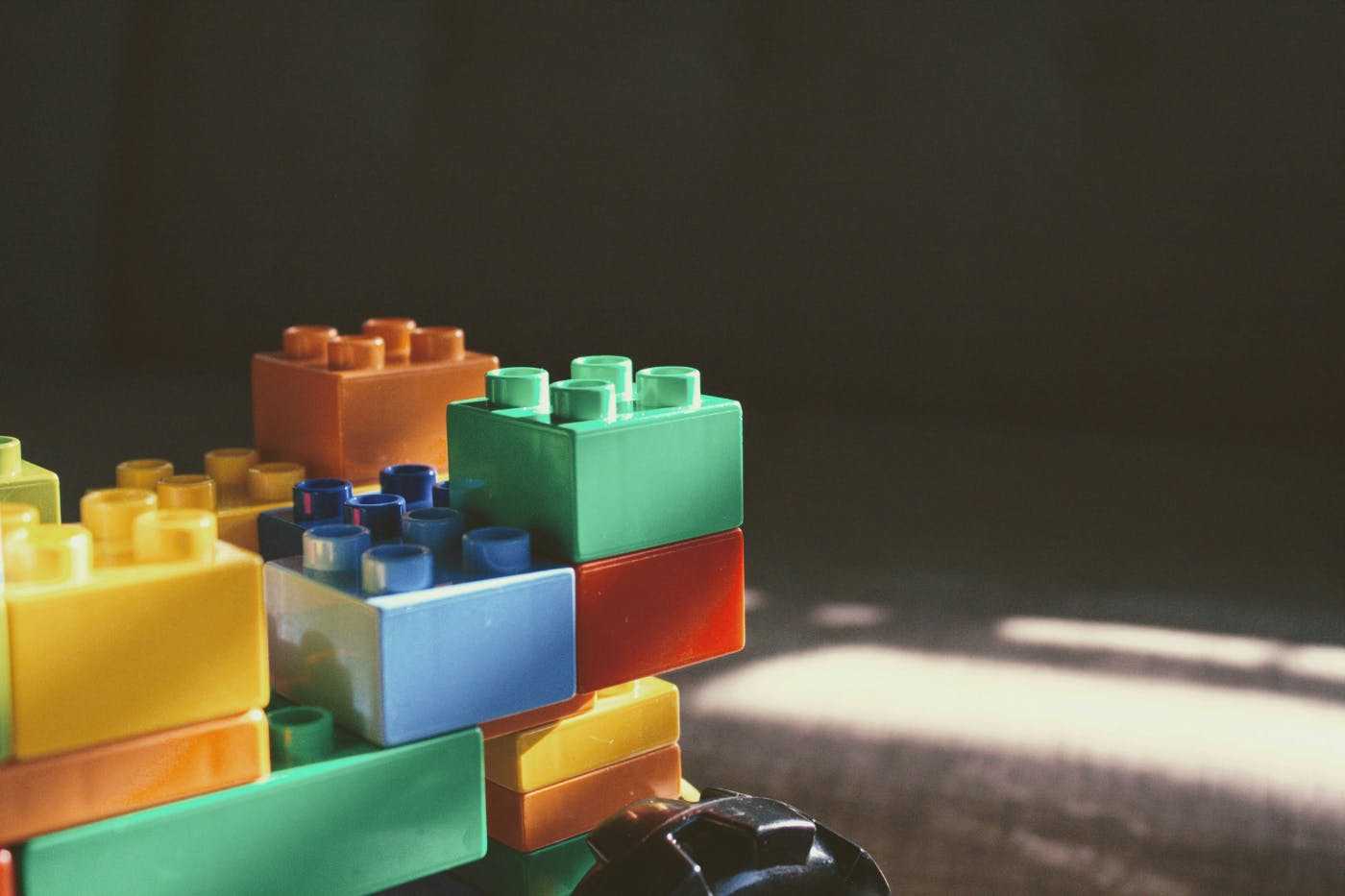 A stack of colorful Legos