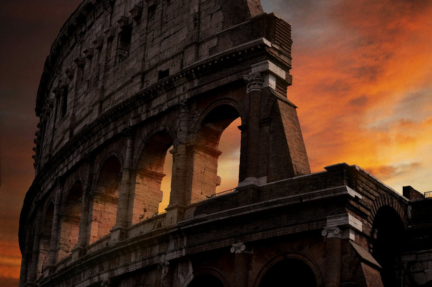 The Colosseum in Rome at sunset