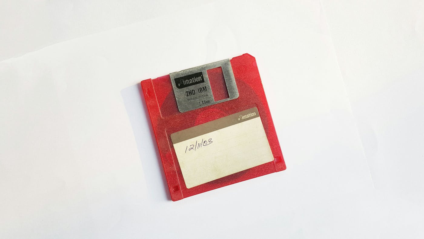A worn read floppy disc
