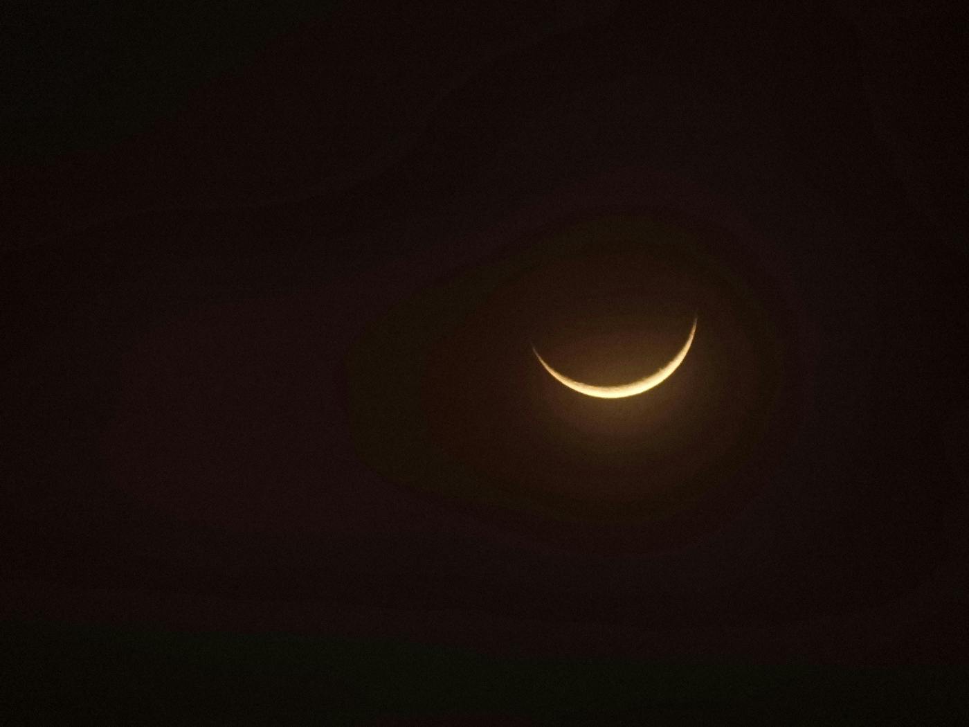 A waxing crescent moon