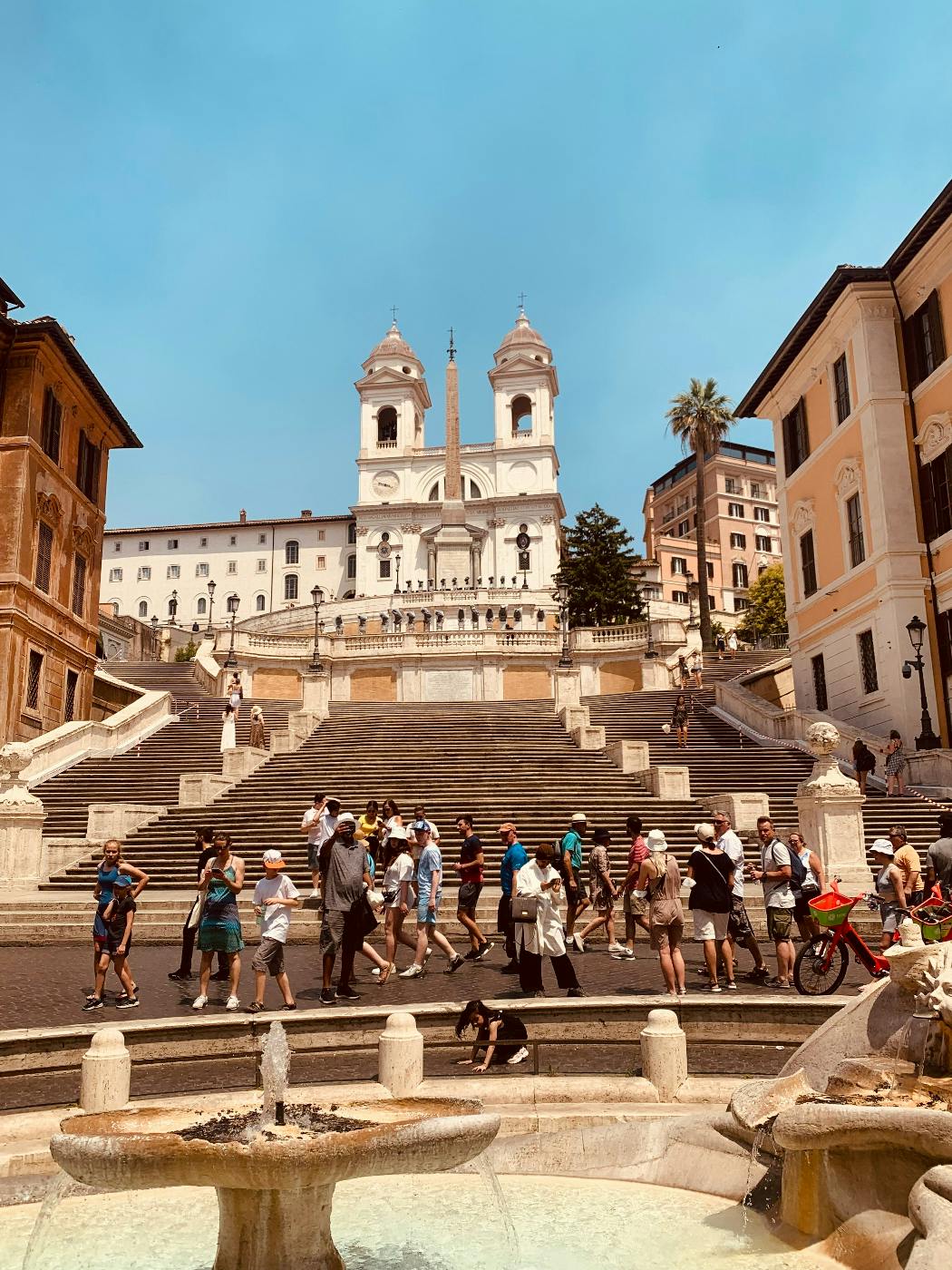 Tourists on the Spanish Steps in Rome