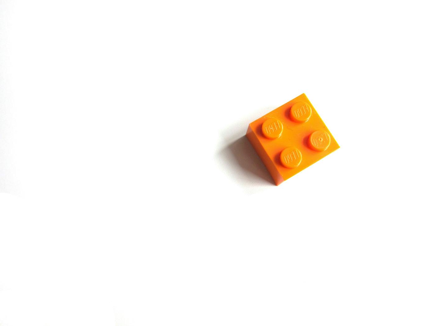 a single orange Lego block