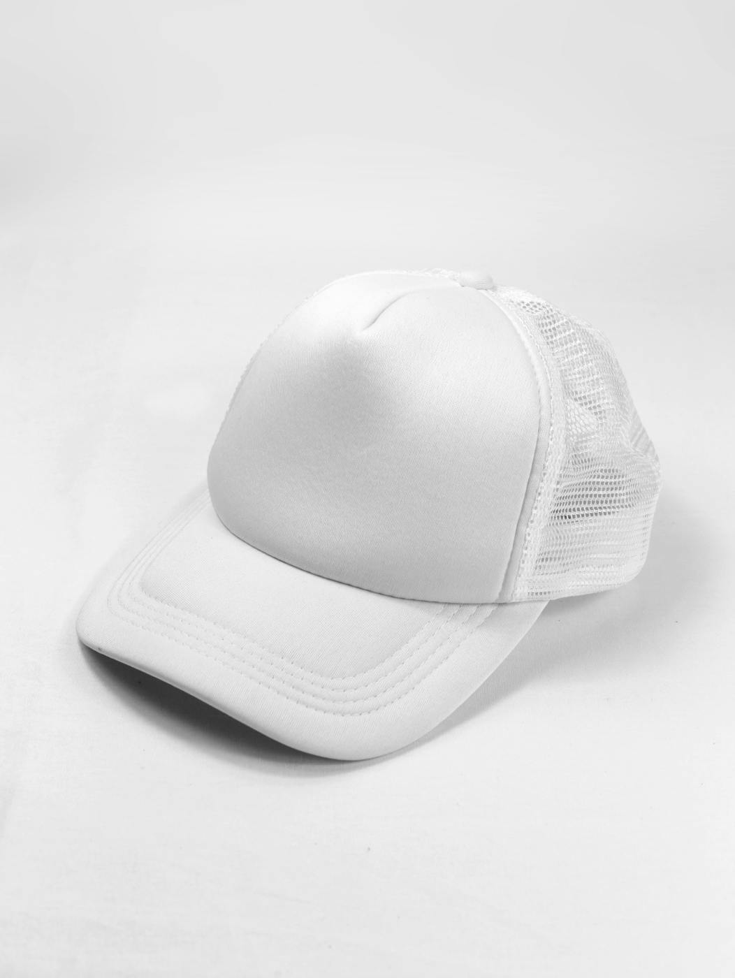 a white baseball hat