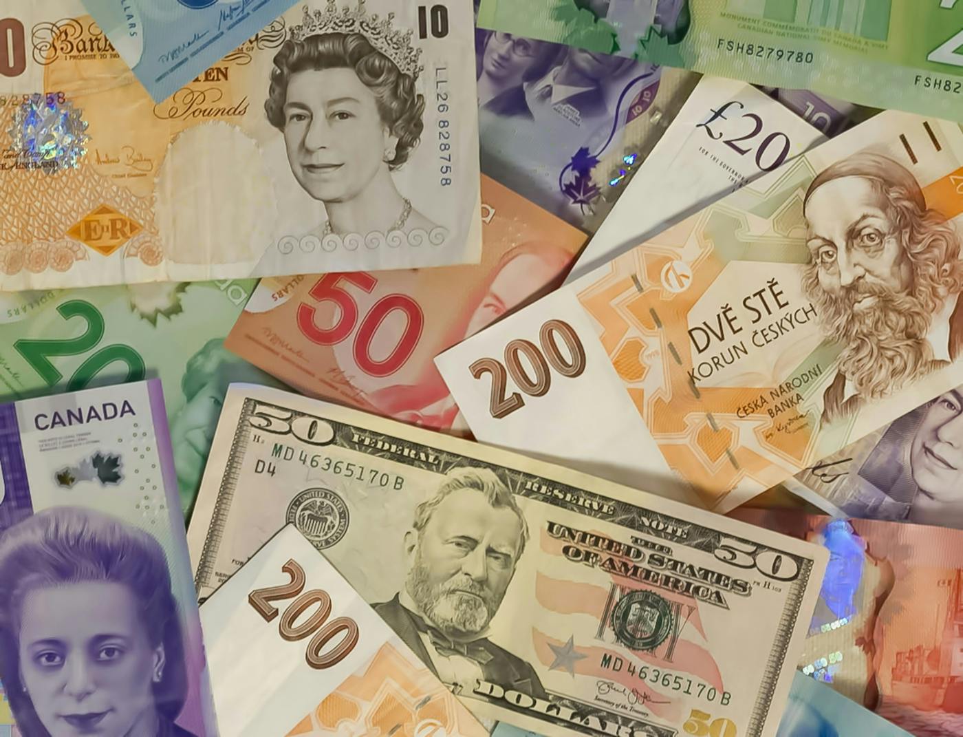 Currency from many countries