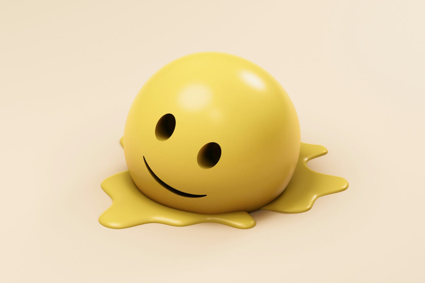 A melting yellow smiley face