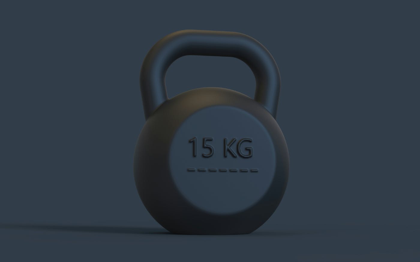 A black 15 kg kettle ball