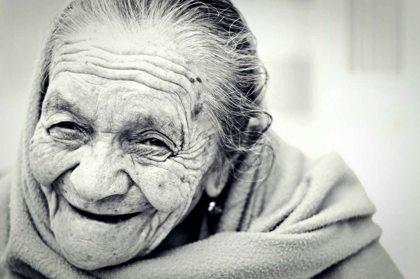 A beautiful smiling old woman