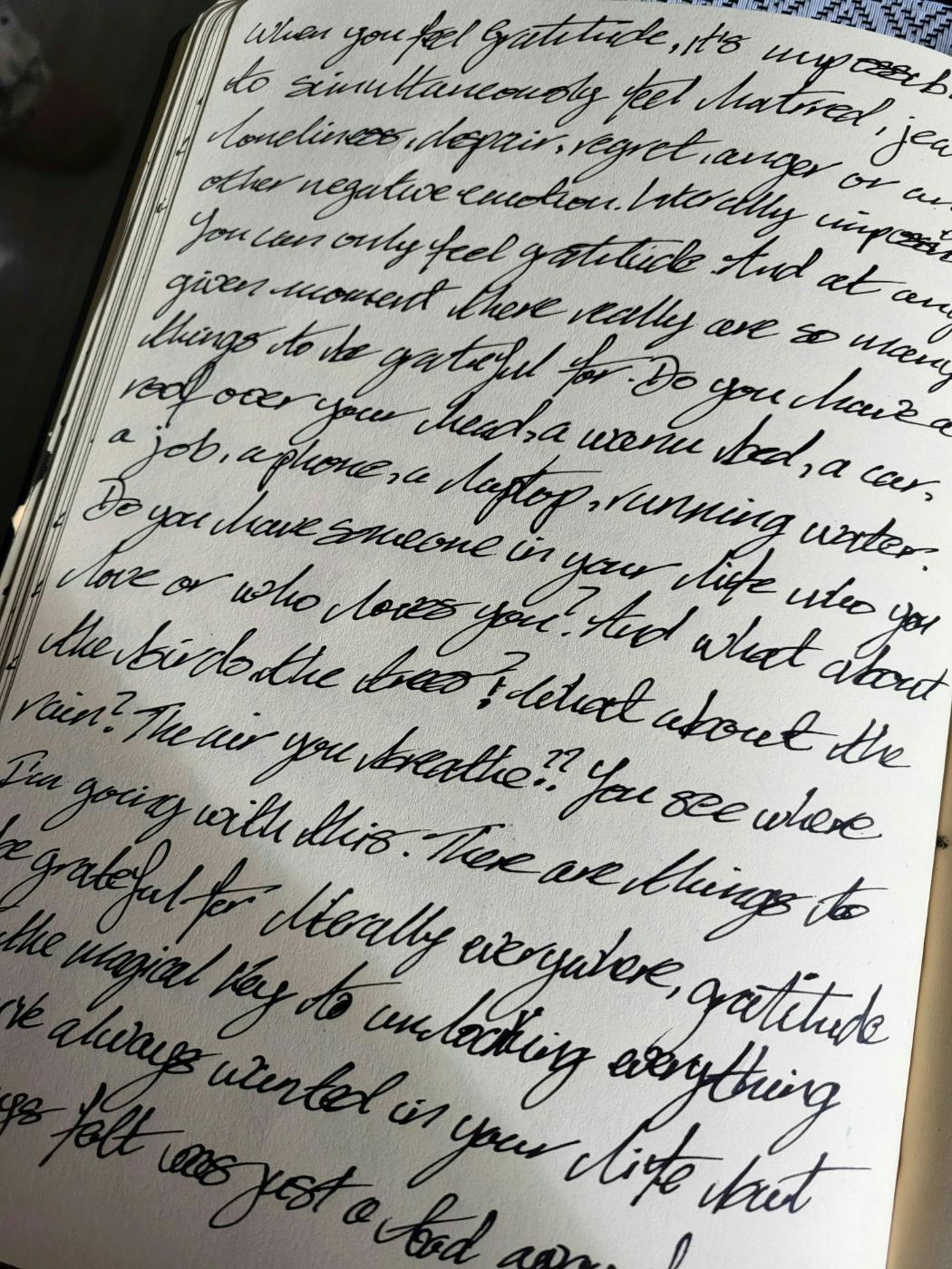 A long page of hand written words