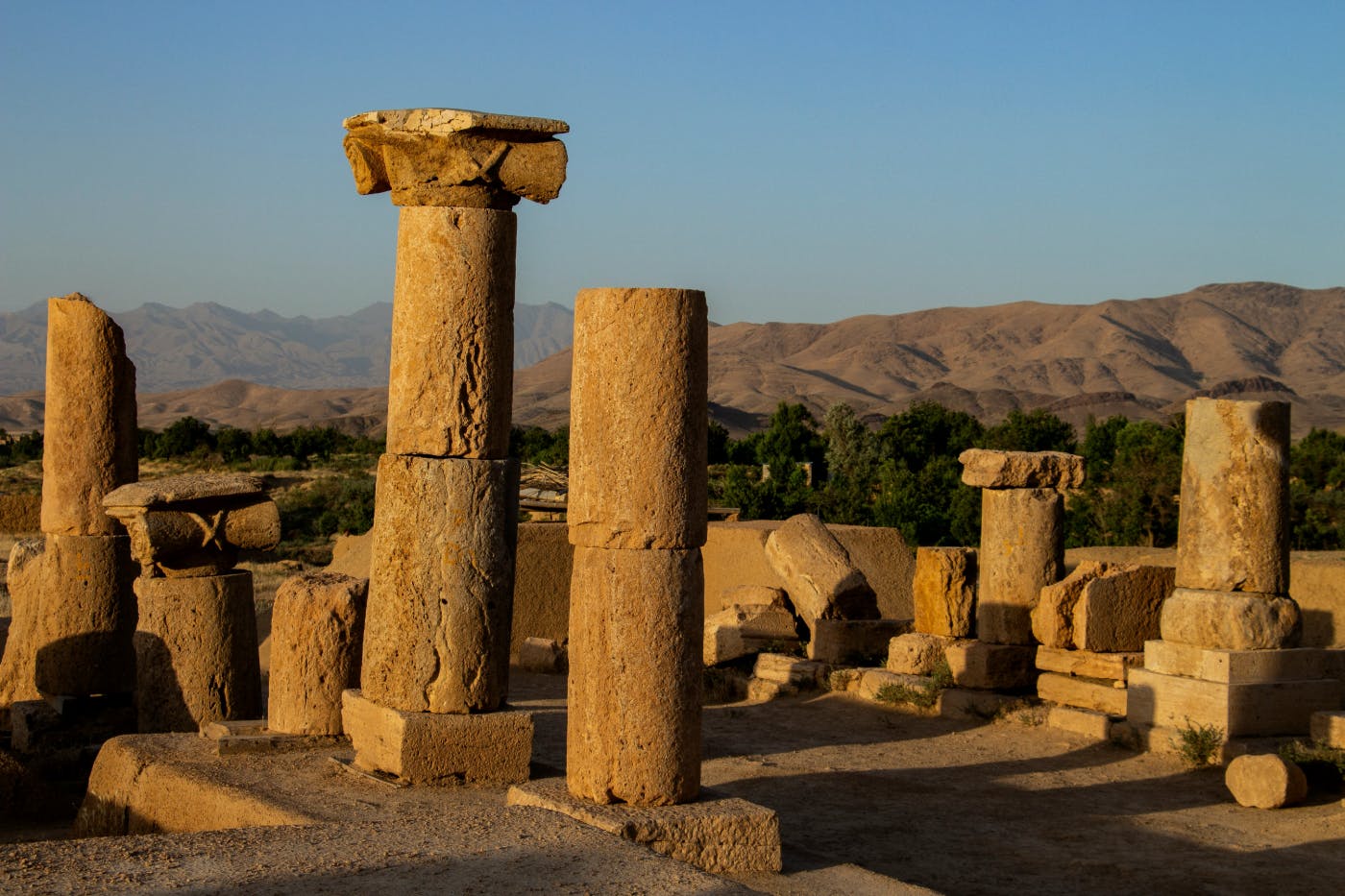 The ruins of an ancient structure