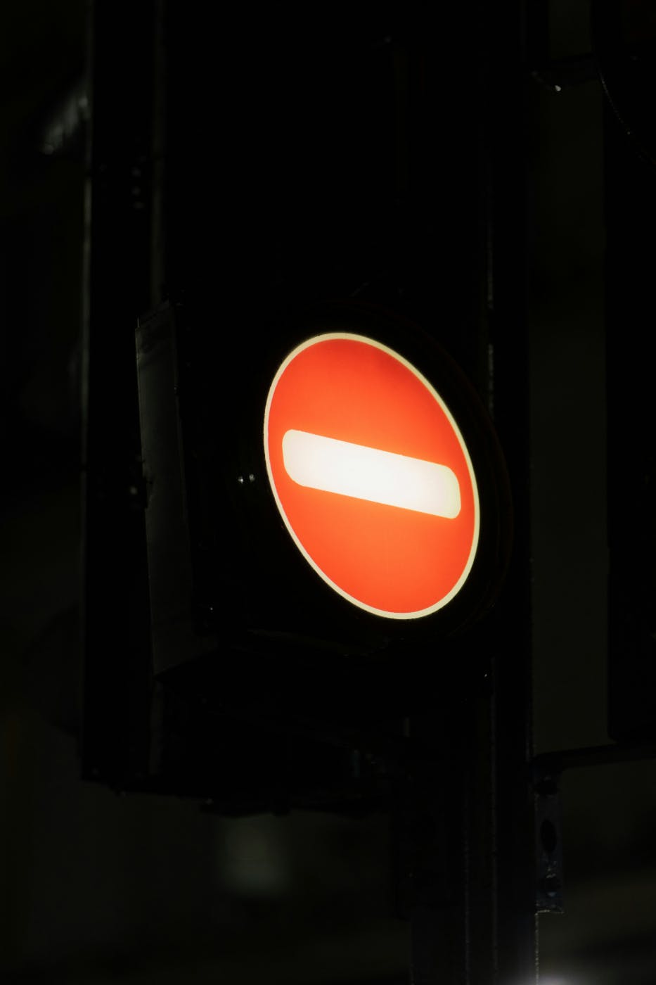 Close up of a red traffic light
