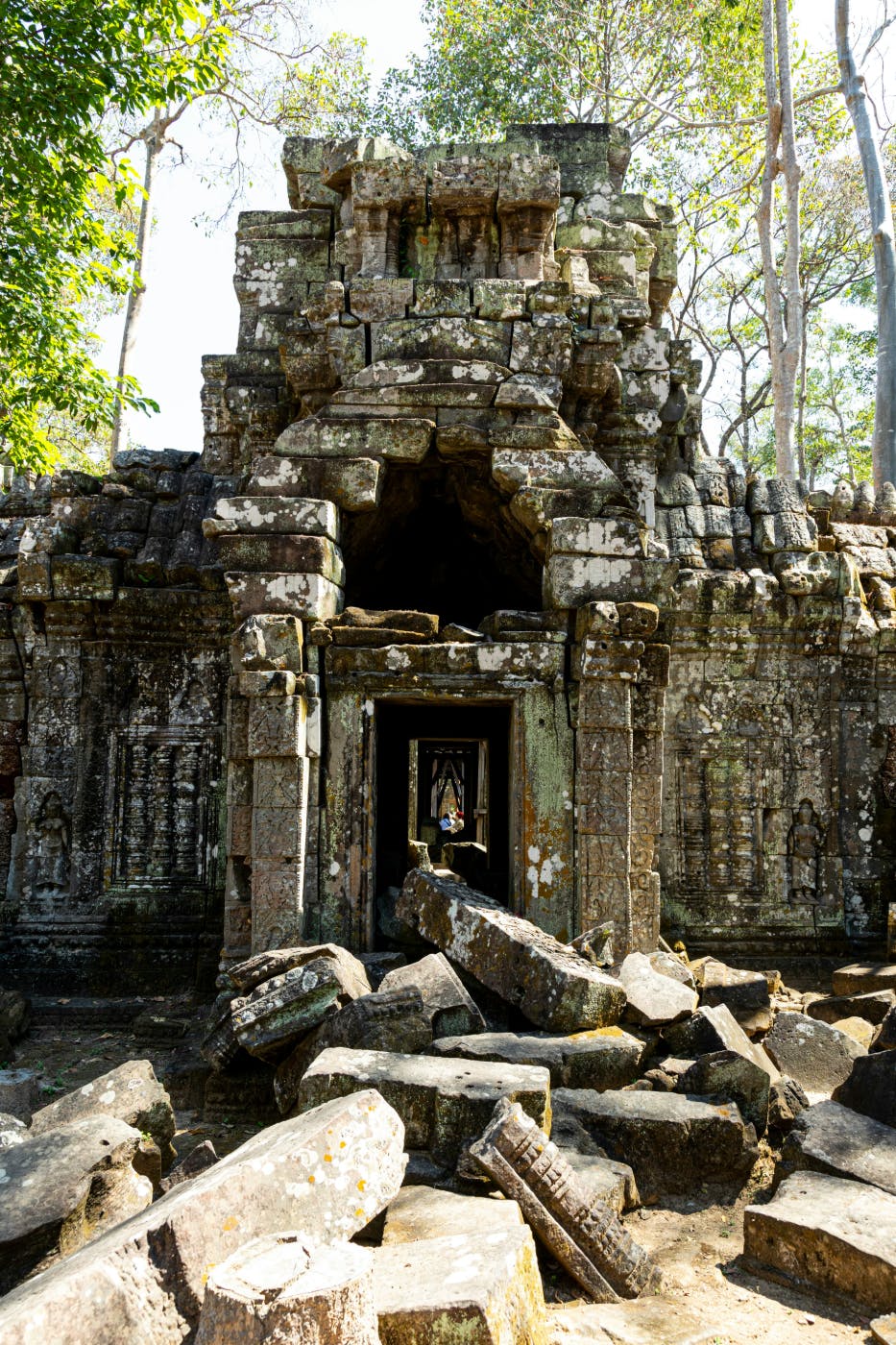 A collapsed temple in Angkor Wat