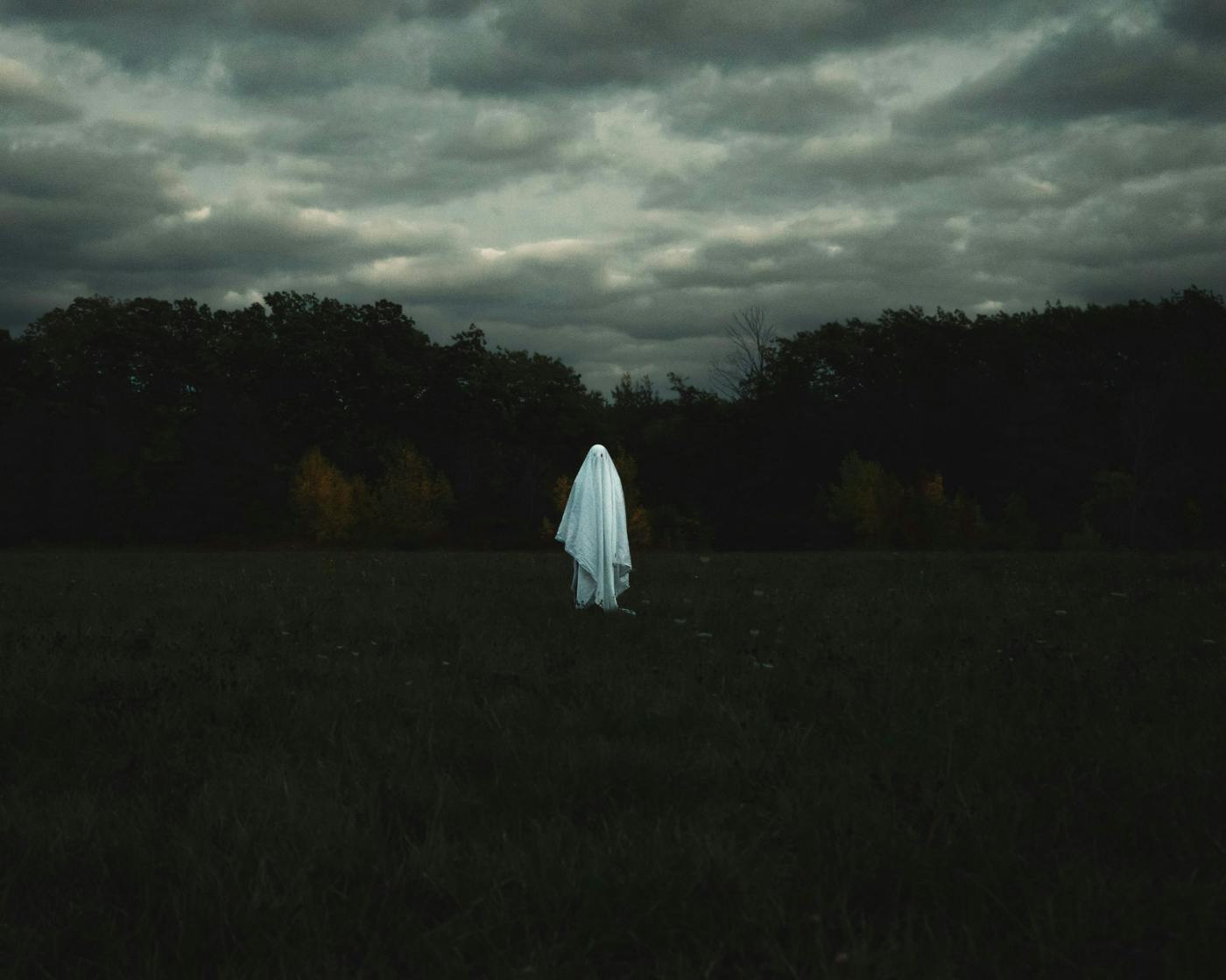 A ghost standing in a field