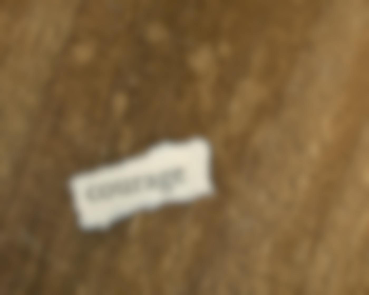 A piece of parchment with the word courage printed on it, on a wood floor