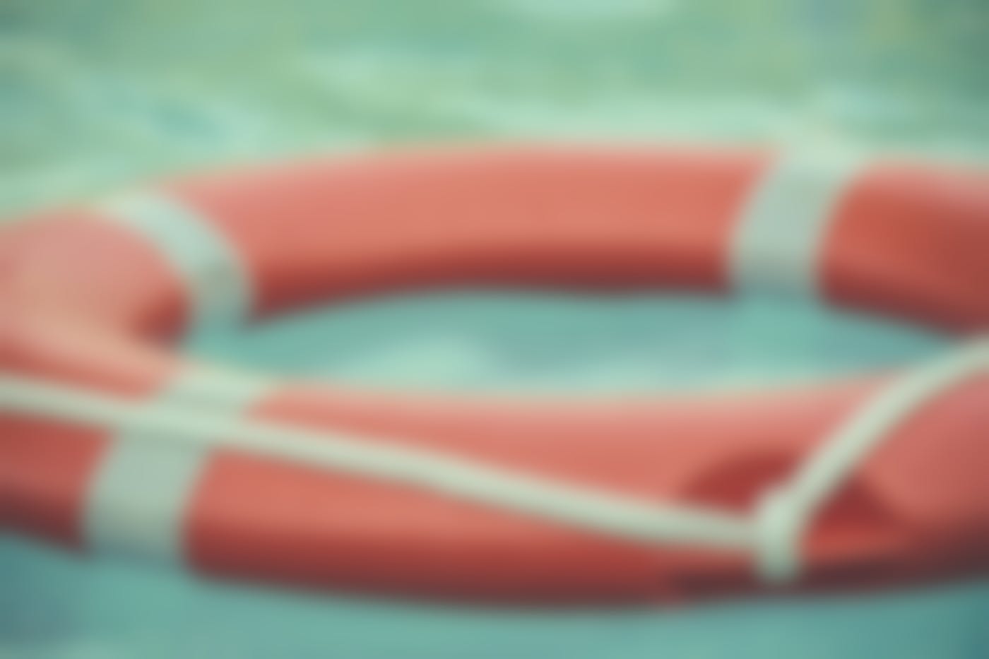 A red and white life float