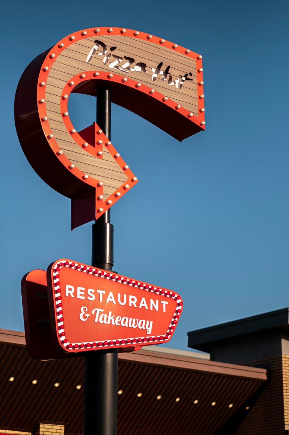 A vintage Pizza Hut sign