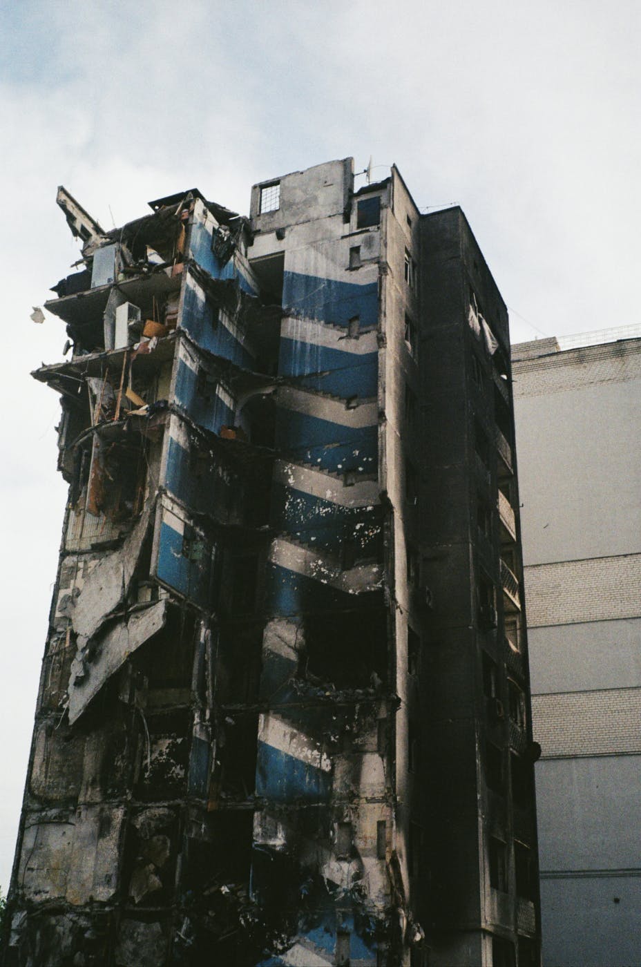 A burned out building