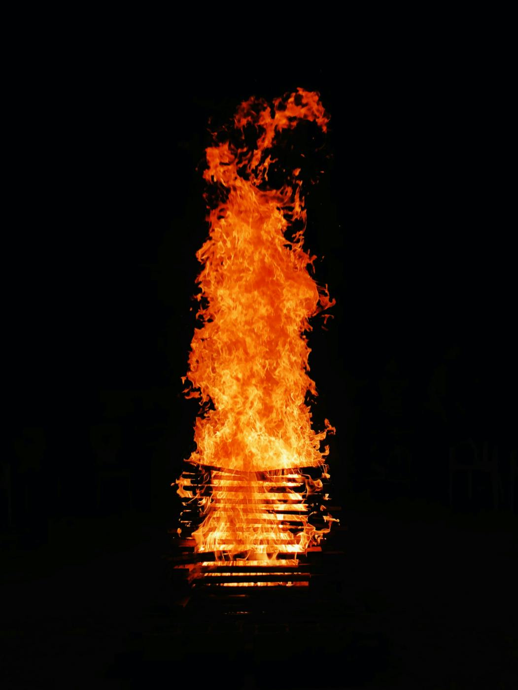A bonfire at night