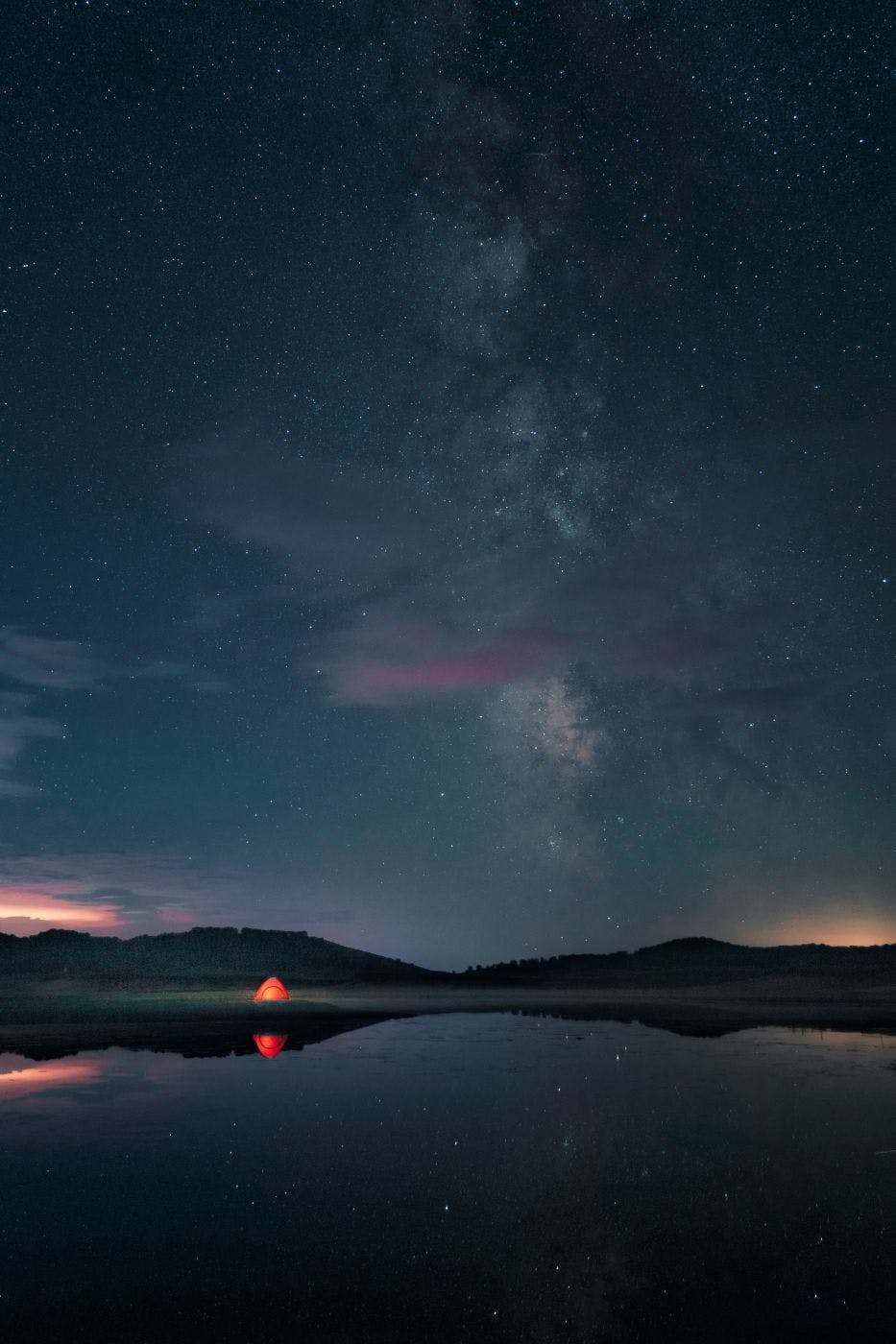 The night sky with the milky way visible