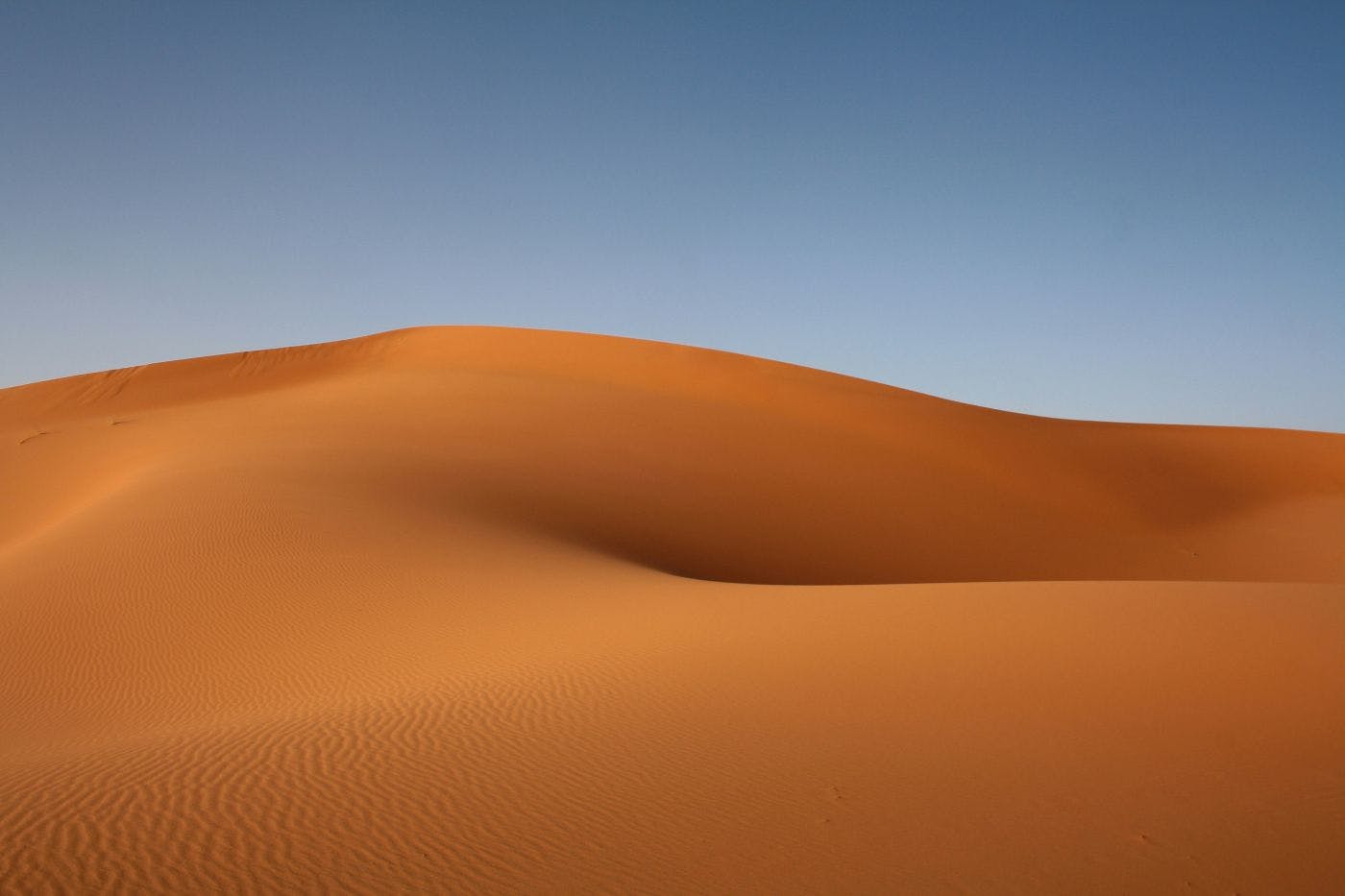 large sand dunes in the desert