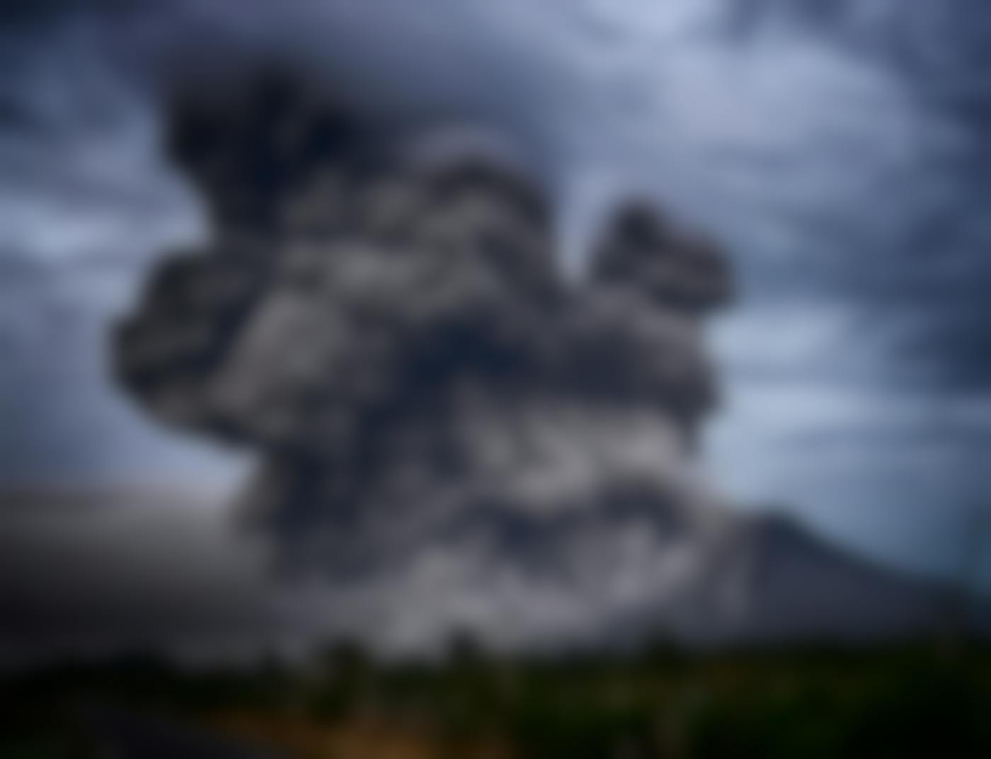 A volcano erupting