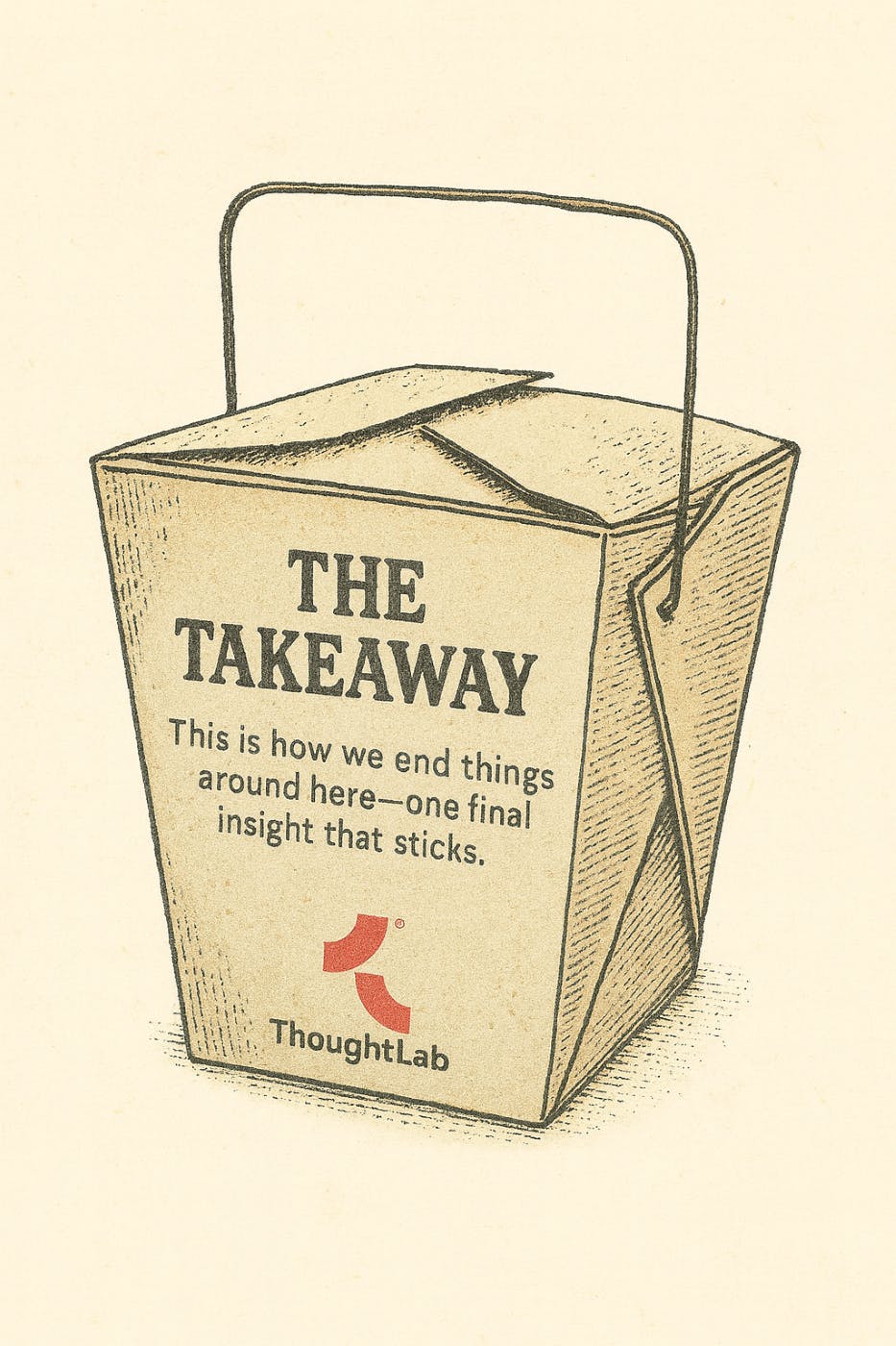a drawing of a Chinese take out box