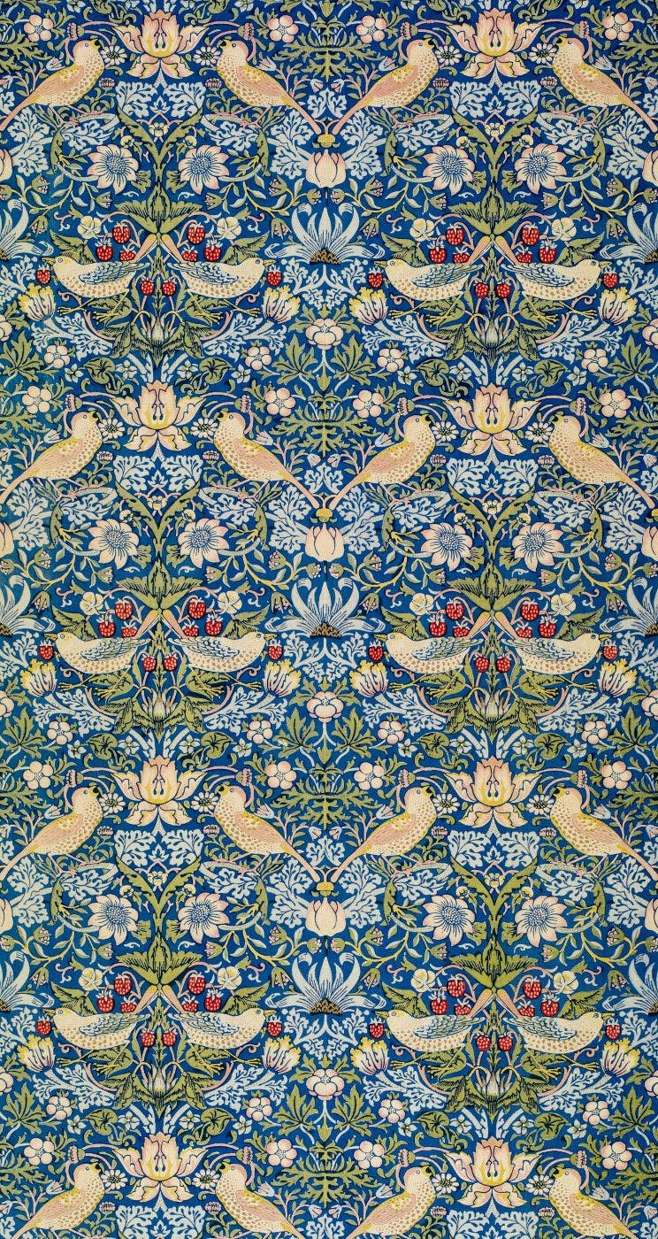 elaborately patterned wall paper