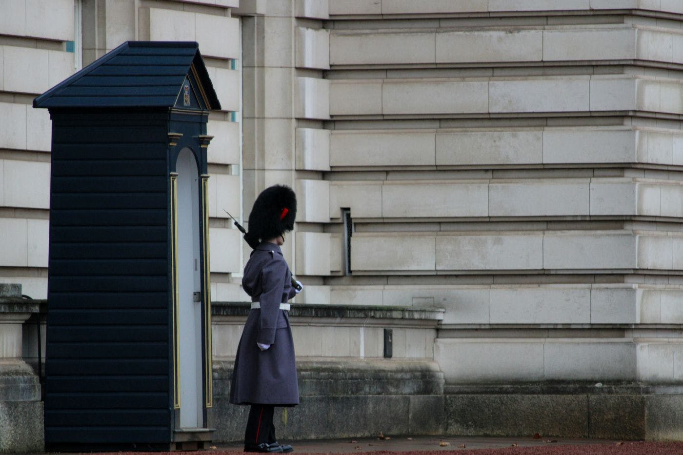 A royal guard in front of his guard post