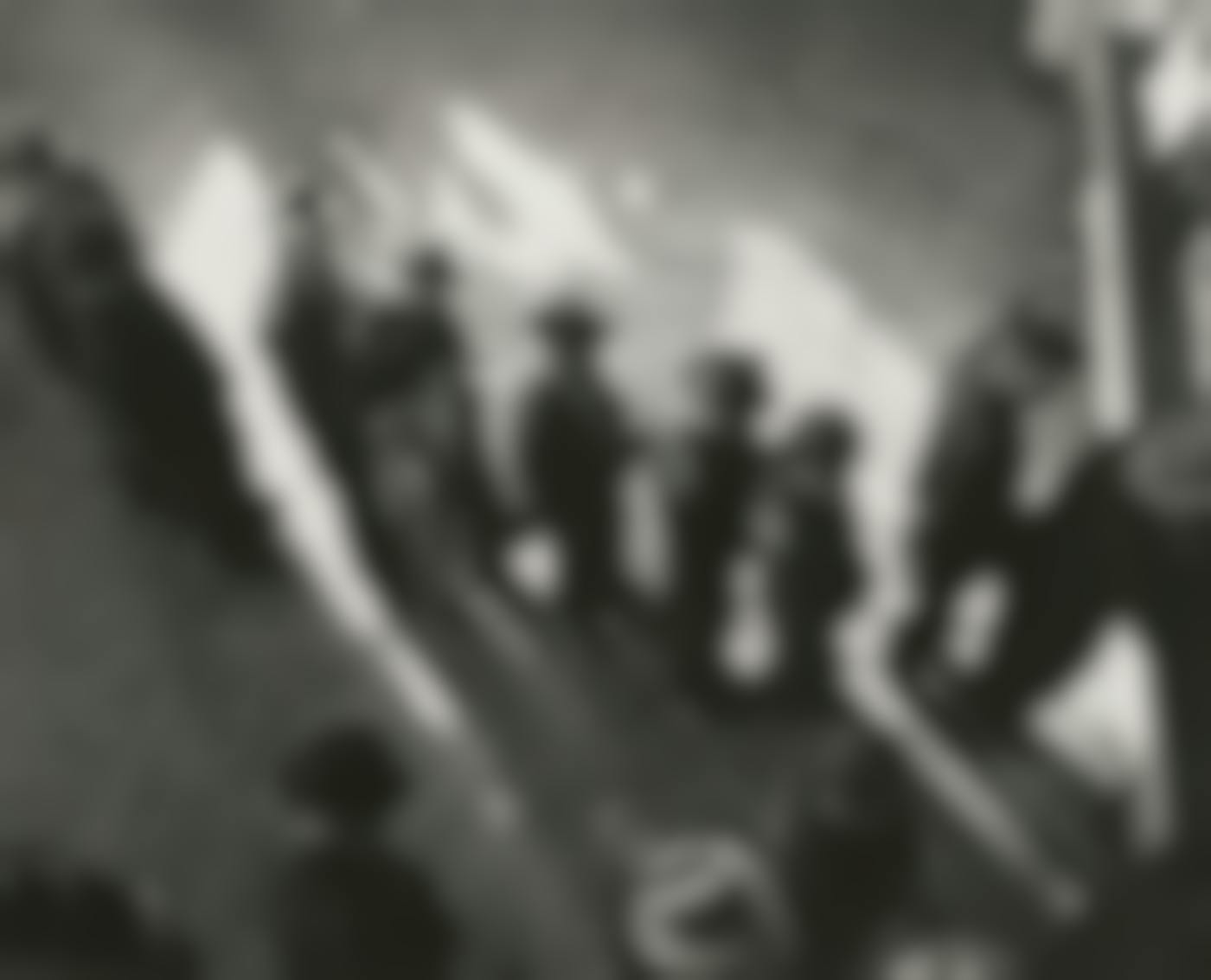 Black and white, people standing in line for a job circa 1940