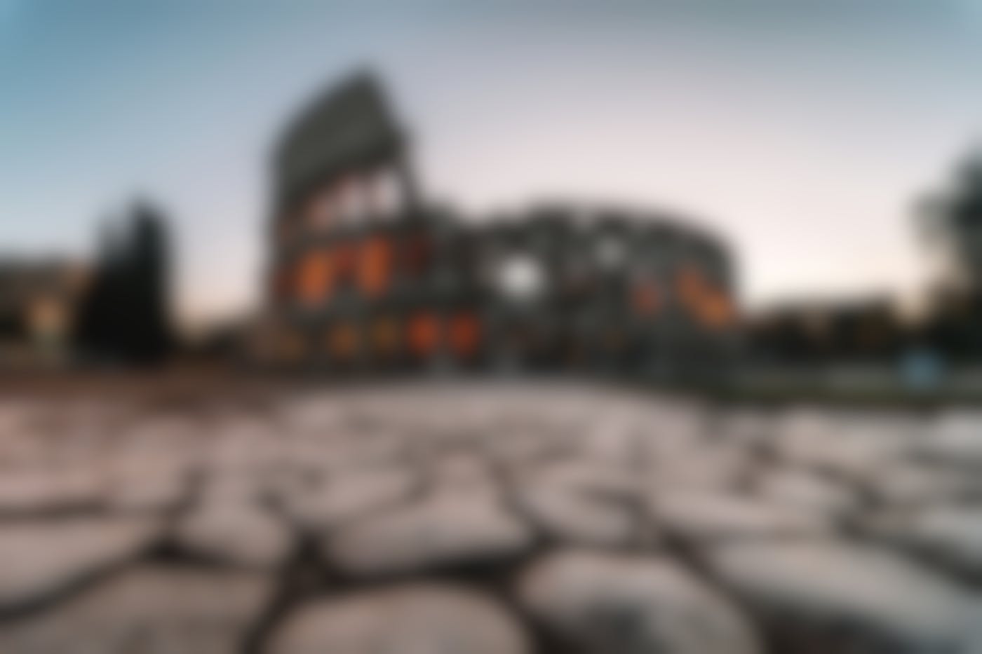 The Roman Colosseum at sunset