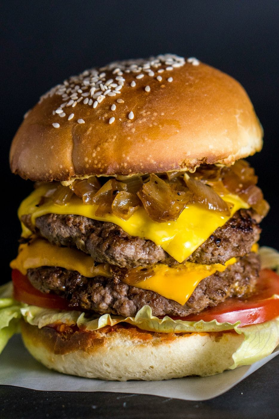A giant double patty burger