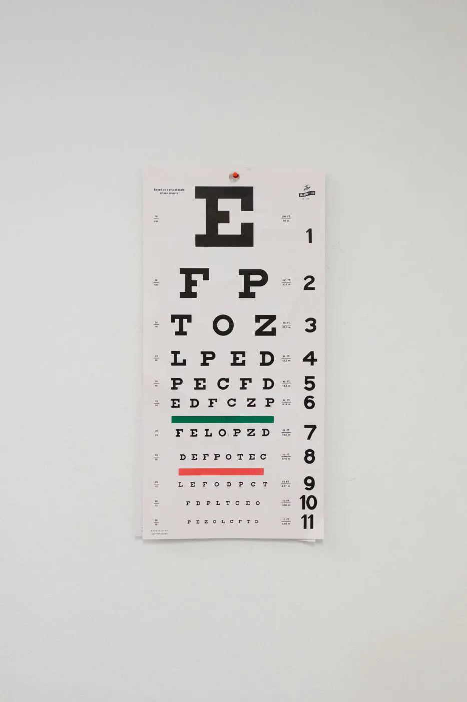 A medical eye chart